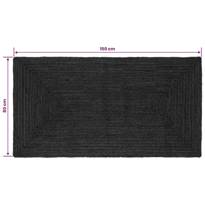 Area Rugs Rectangular Dark Grey 80 x 150 cm Jute