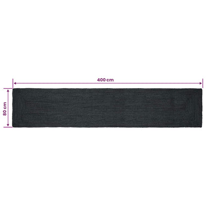 Area Rugs Rectangular Dark Grey 80 x 400 cm Jute