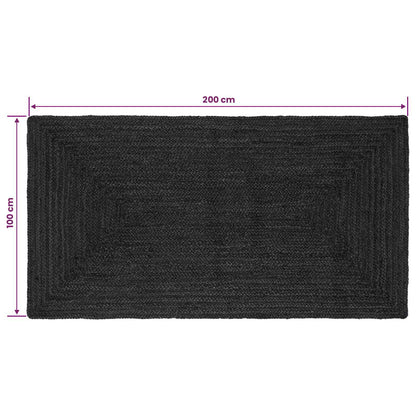 Area Rugs Rectangular Dark Grey 100 x 200 cm Jute