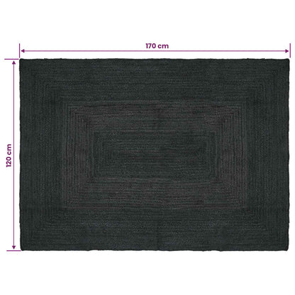Area Rugs Rectangular Dark Grey 120 x 170 cm Jute