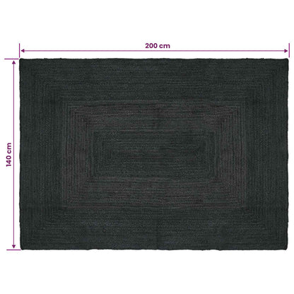 Area Rugs Rectangular Dark Grey 140 x 200 cm Jute