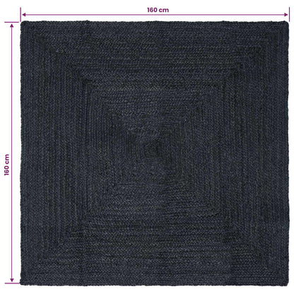 Area Rugs Square Dark Grey 160 x 160 cm Jute