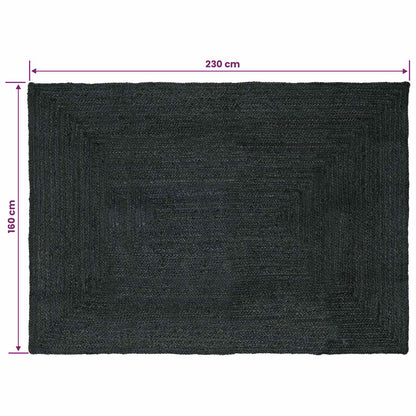 Area Rugs Rectangular Dark Grey 160 x 230 cm Jute