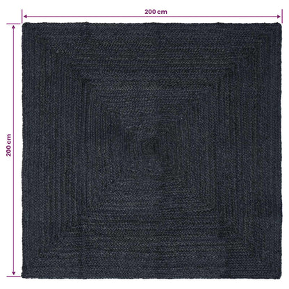 Area Rugs Square Dark Grey 200 x 200 cm Jute