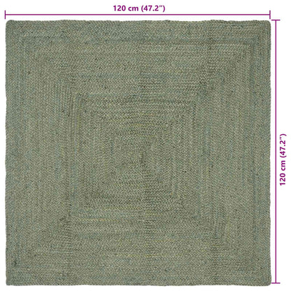 Area Rugs Rectangular Olive Green 120 x 120 cm Jute