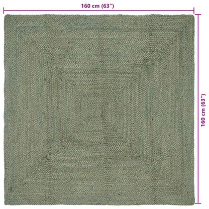 Area Rugs Rectangular Olive Green 160 x 160 cm Jute