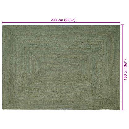 Area Rugs Rectangular Olive Green 160 x 230 cm Jute