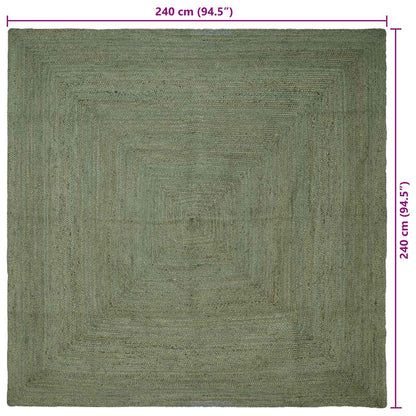 Area Rugs Square Olive Green 240 x 240 cm Jute