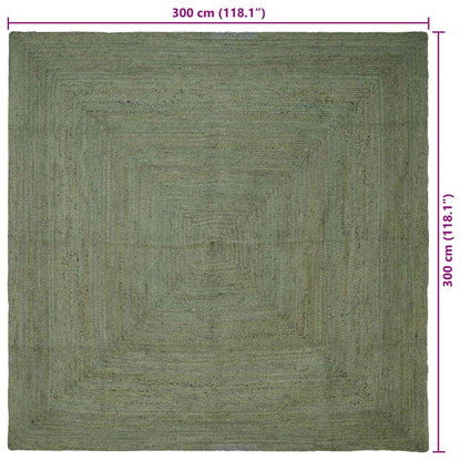 Area Rugs Square Olive Green 300 x 300 cm Jute