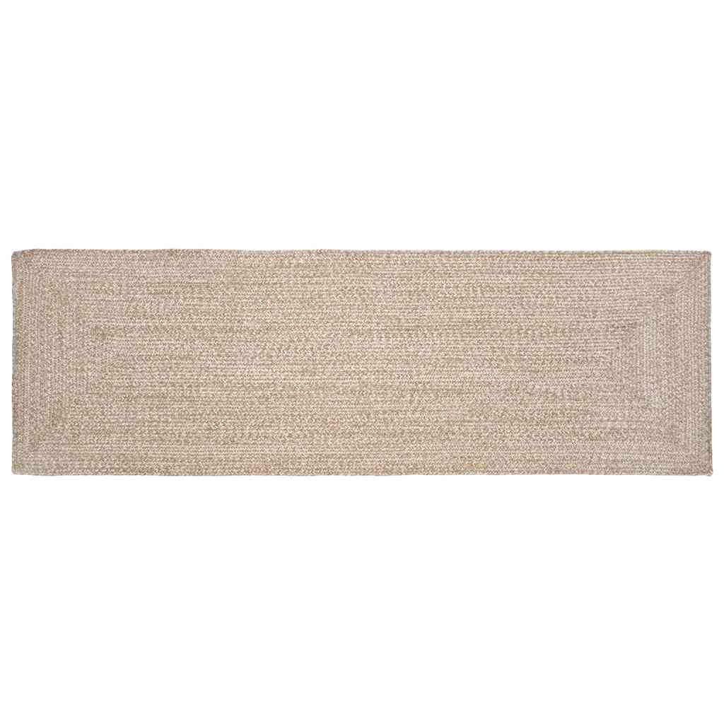 Area Rugs Natural and White 60 x 250 cm Jute