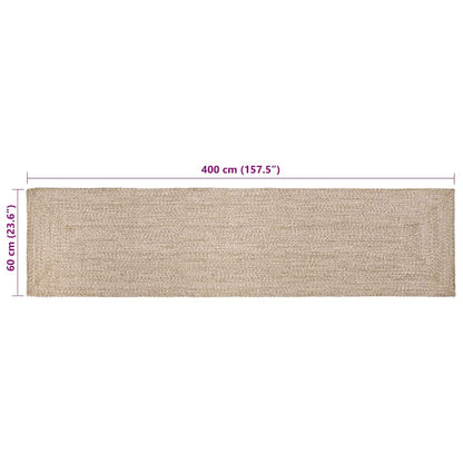Area Rugs Natural and White 60 x 400 cm Jute