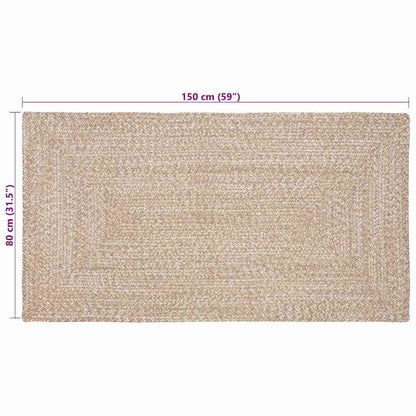 Area Rugs Natural and White 80 x 150 cm Jute
