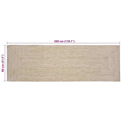 Area Rugs Natural and White 80 x 300 cm Jute