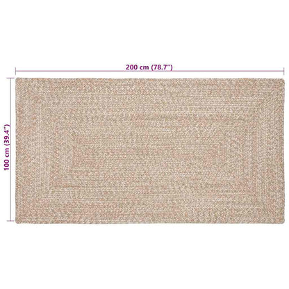 Area Rugs Natural and White 100 x 200 cm Jute