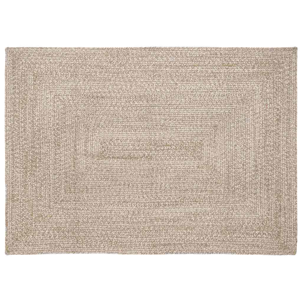 Area Rugs Natural and White 140 x 200 cm Jute