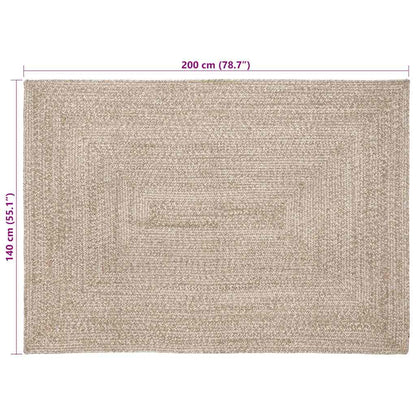 Area Rugs Natural and White 140 x 200 cm Jute