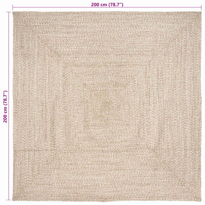 Area Rugs Natural and White 200 x 200 cm Jute