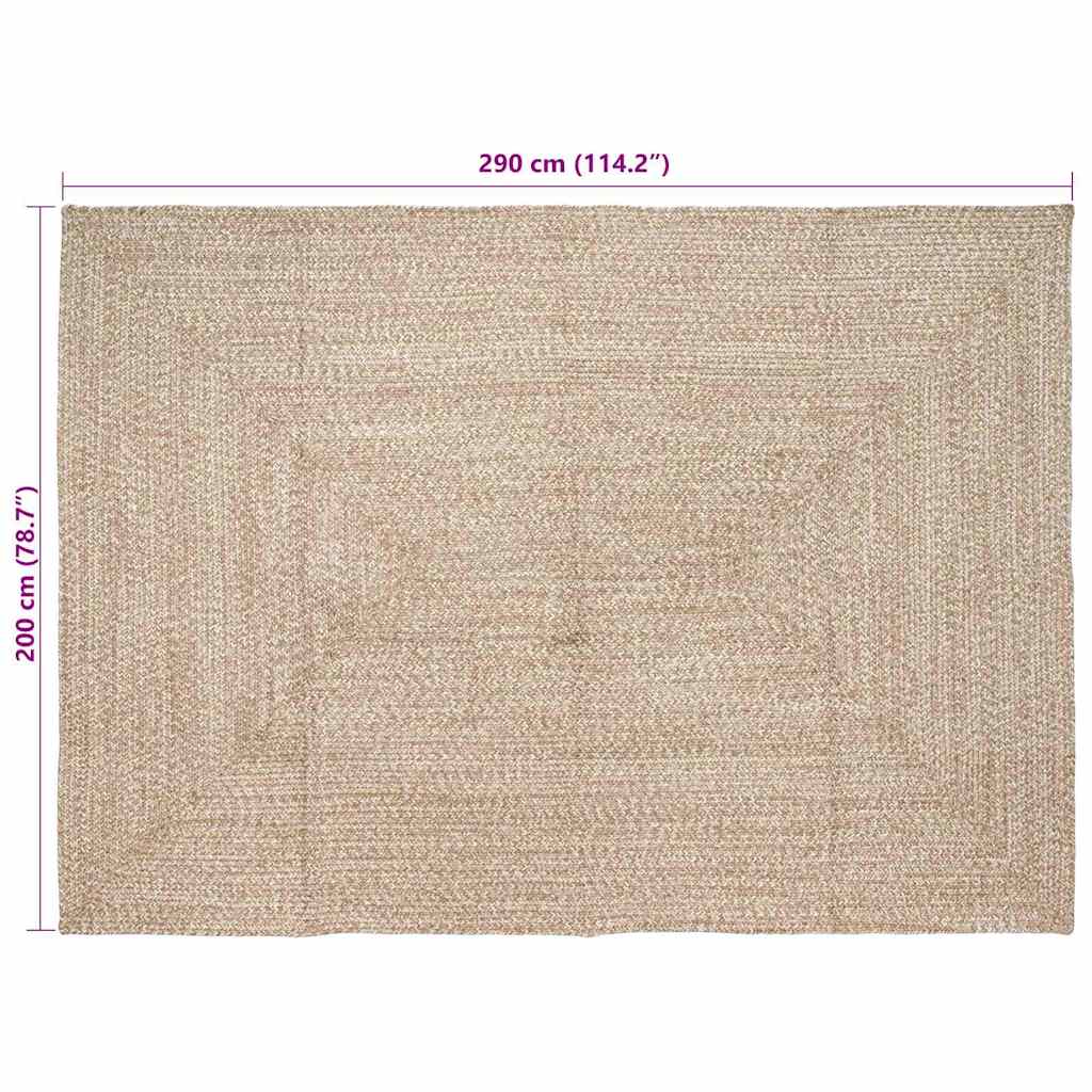 Area Rugs Natural and White 200 x 290 cm Jute