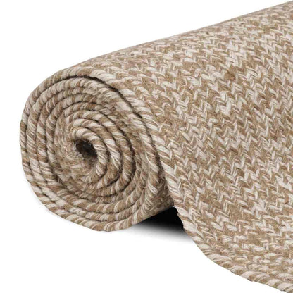 Area Rugs Natural and White 240 x 240 cm Jute