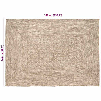 Area Rugs Natural and White 240 x 340 cm Jute