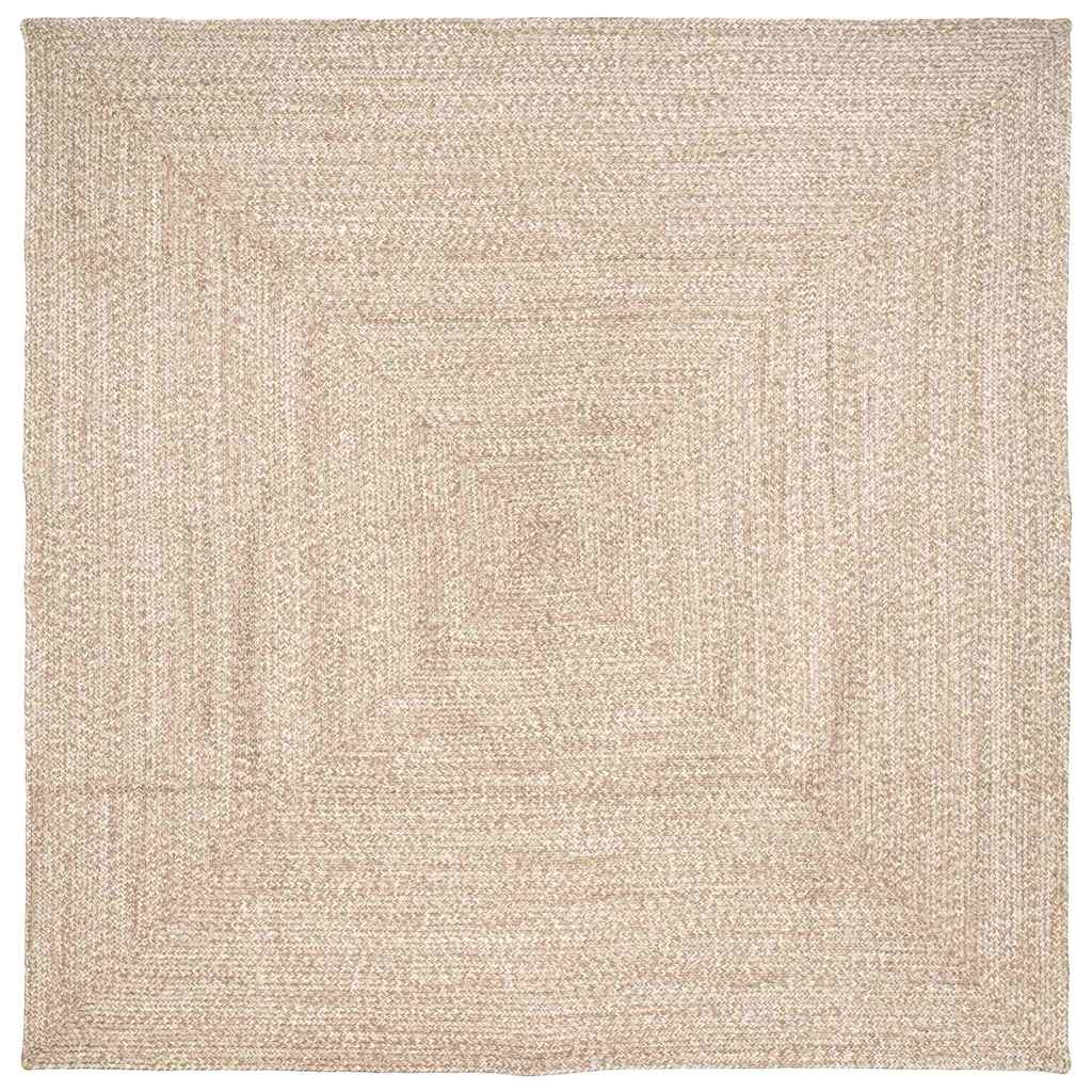 Area Rugs Natural and White 300 x 300 cm Jute