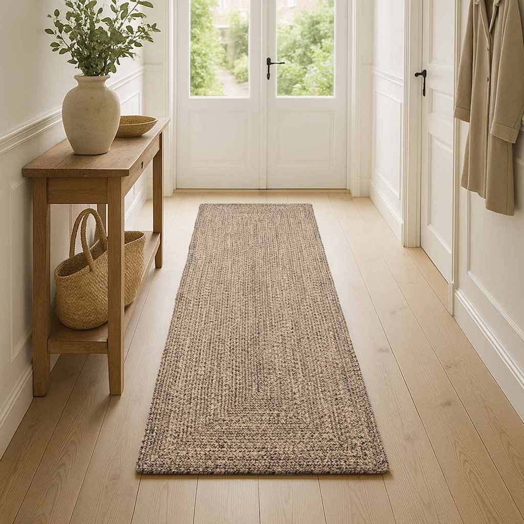 Area Rugs Natural and Black 80 x 200 cm Jute