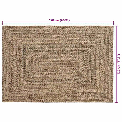 Area Rugs Natural and Black 120 x 170 cm Jute