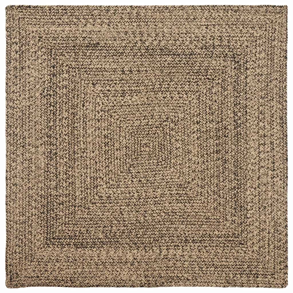 Area Rugs Natural and Black 160 x 160 cm Jute