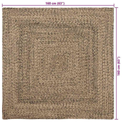 Area Rugs Natural and Black 160 x 160 cm Jute