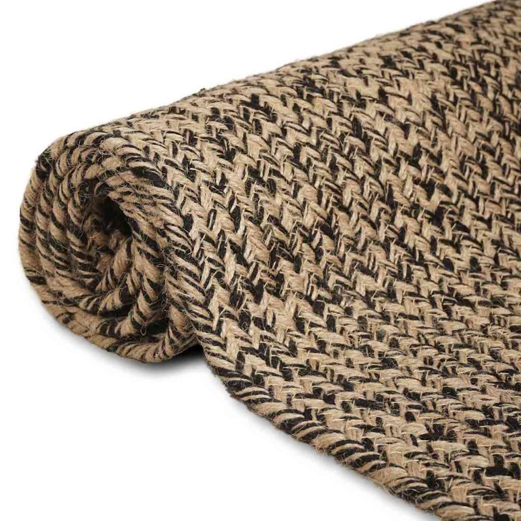 Area Rugs Natural and Black 160 x 230 cm Jute