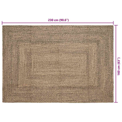 Area Rugs Natural and Black 160 x 230 cm Jute
