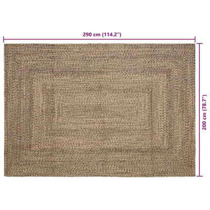 Area Rugs Natural and Black 200 x 290 cm Jute