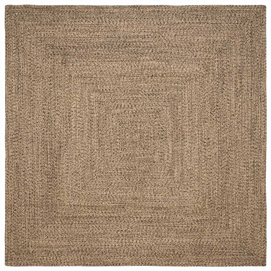 Area Rug Natural and Black 240 x 240 cm Jute