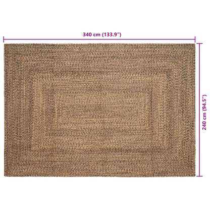 Area Rugs Natural and Black 240 x 340 cm Jute