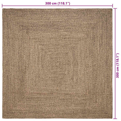Area Rugs Natural and Black 300 x 300 cm Jute