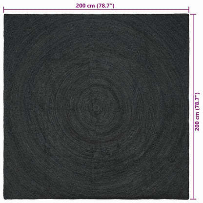 Area Rugs Dark Grey 200 x 200 cm Jute