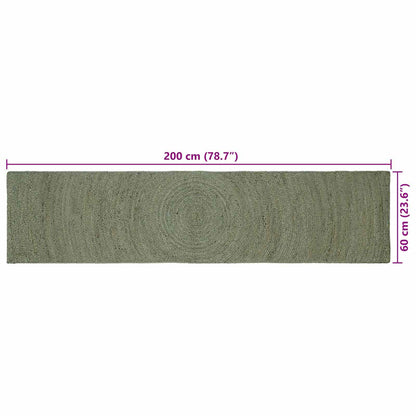 Area Rugs Olive Green 60 x 200 cm Jute