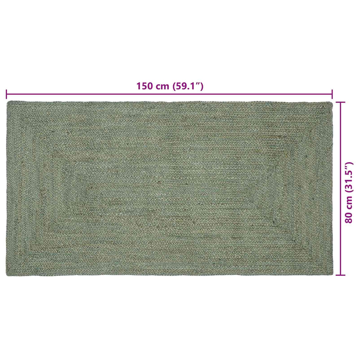 Area Rugs Olive Green 80 x 150 cm Jute