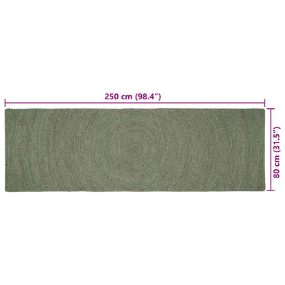 Area Rugs Olive Green 80 x 250 cm Jute