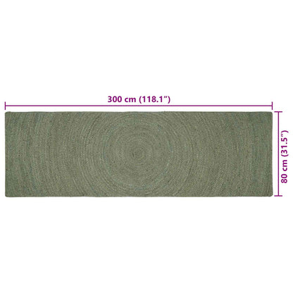 Area Rugs Olive Green 80 x 300 cm Jute