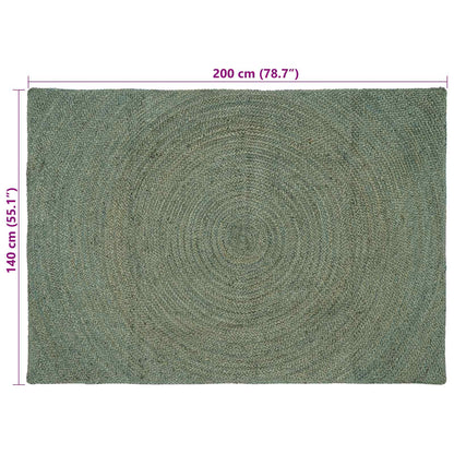 Area Rugs Olive Green 140 x 200 cm Jute