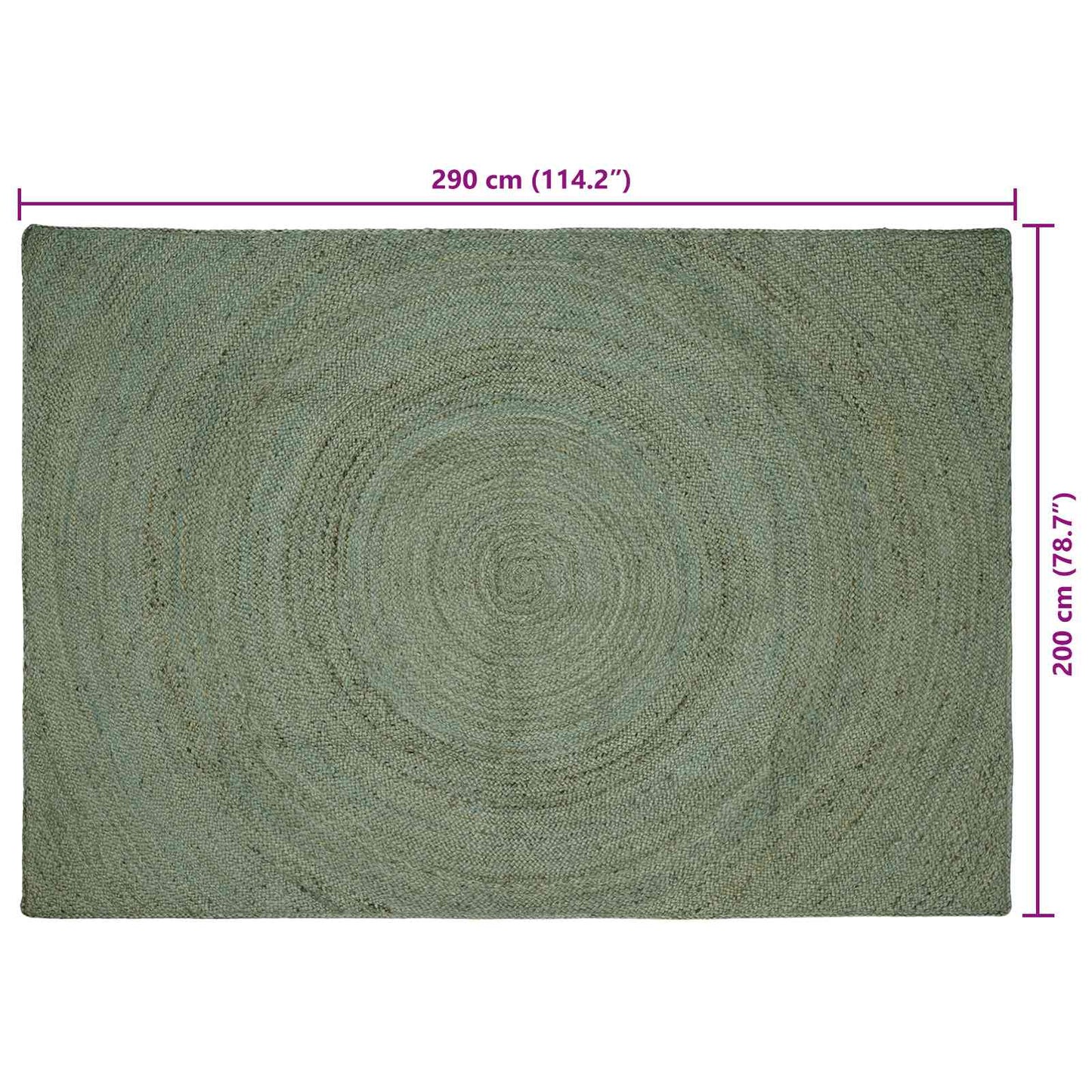 Area Rugs Olive Green 200 x 290 cm Jute