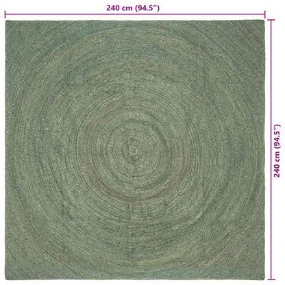 Area Rugs Olive Green 240 x 240 cm Jute