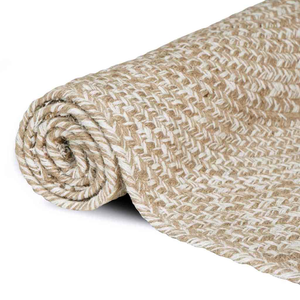 Area Rugs Natural and White 160 x 230 cm Jute