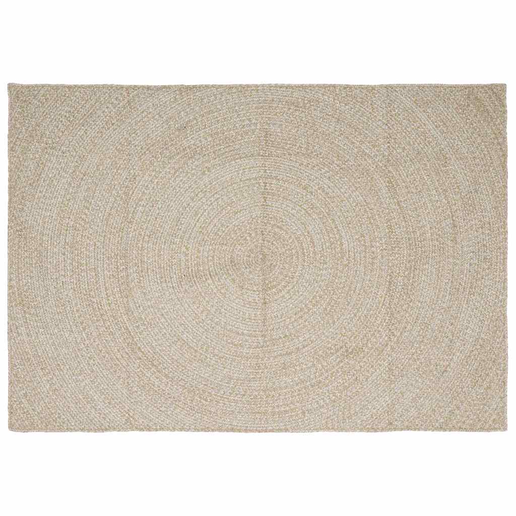 Area Rugs Natural and White 160 x 230 cm Jute