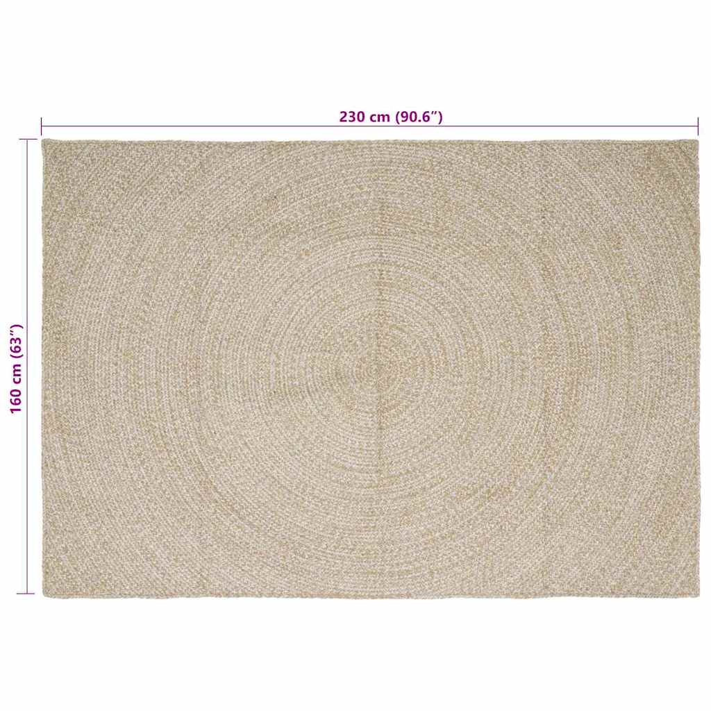Area Rugs Natural and White 160 x 230 cm Jute