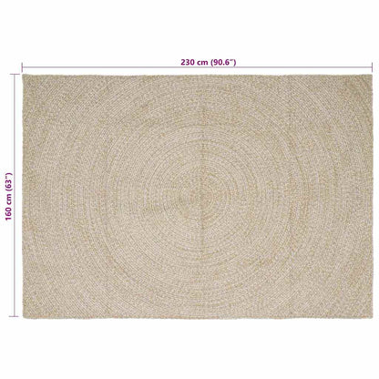 Area Rugs Natural and White 160 x 230 cm Jute