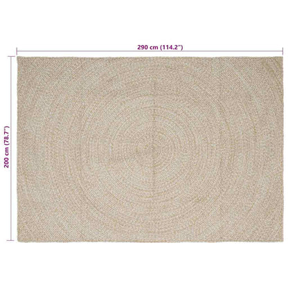 Rug Natural and White 200 x 290 cm Jute