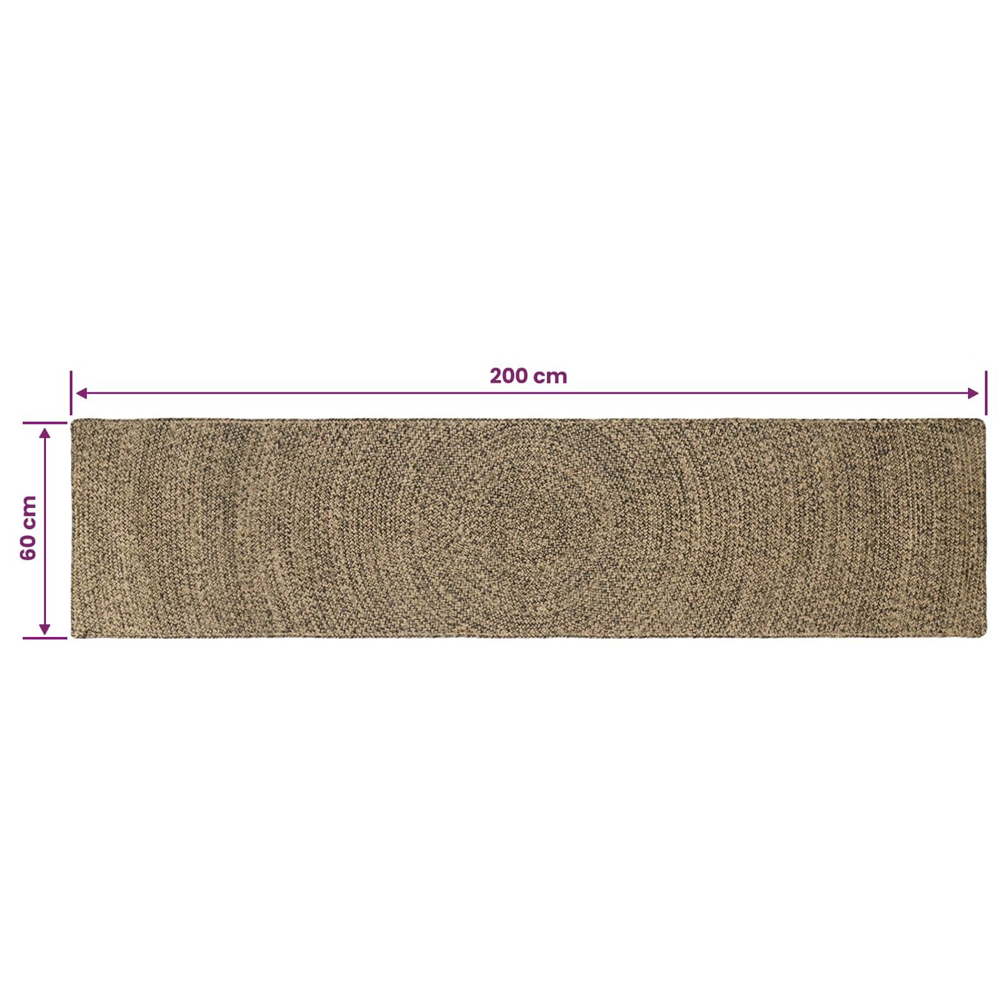 Area Rugs Natural and Black 60 x 200 cm Jute