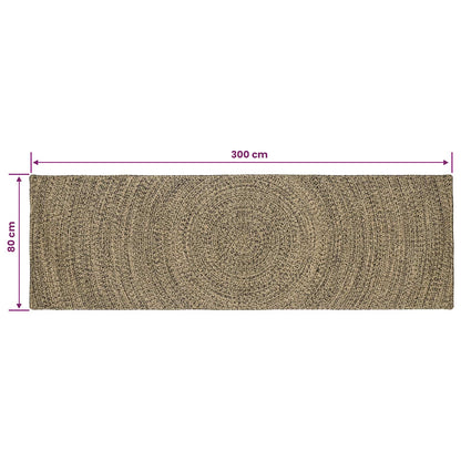 Area Rugs Natural and Black 80 x 300 cm Jute